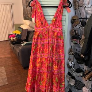 Farm Rio Solar Forest tiered midi dress. Only worn once … so gorgeous!